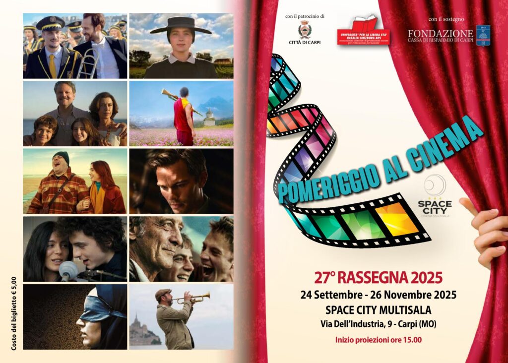 Pomeriggio al Cinema: dal 24 settembre al via la nuova edizione