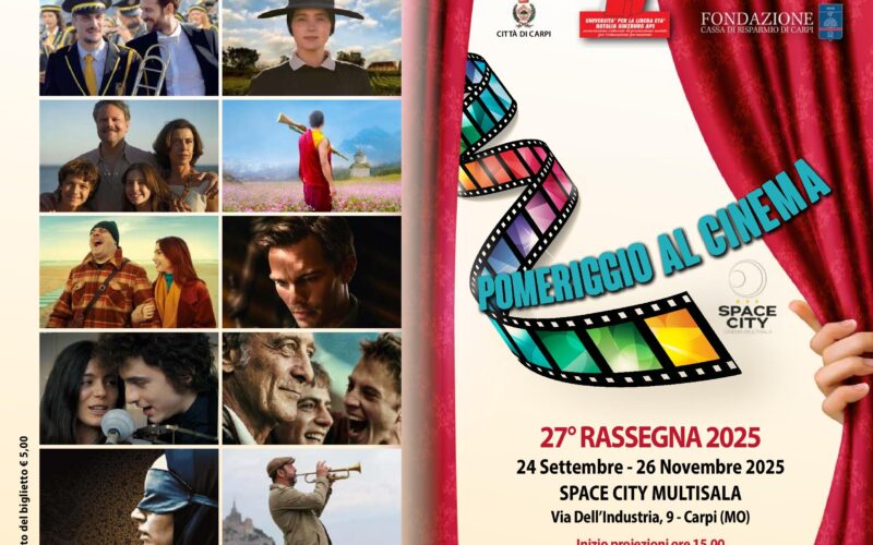Pomeriggio al Cinema: dal 24 settembre al via la nuova edizione