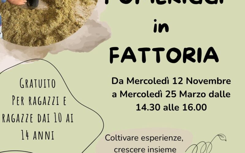 Pomeriggi inclusivi in Fattoria Giotto!!    Da Novembre a Marzo