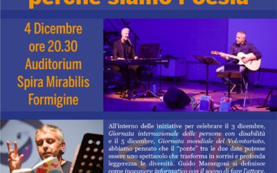 Siamo fatti di-versi perché siamo Poesia, 4 Dicembre, ore 20.30. Auditorium Spira Mirabilis Formigine