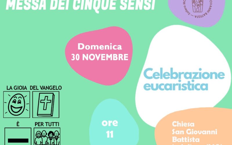Messa dei 5 sensi a Soliera, Domenica 30 Novembre ore 11.