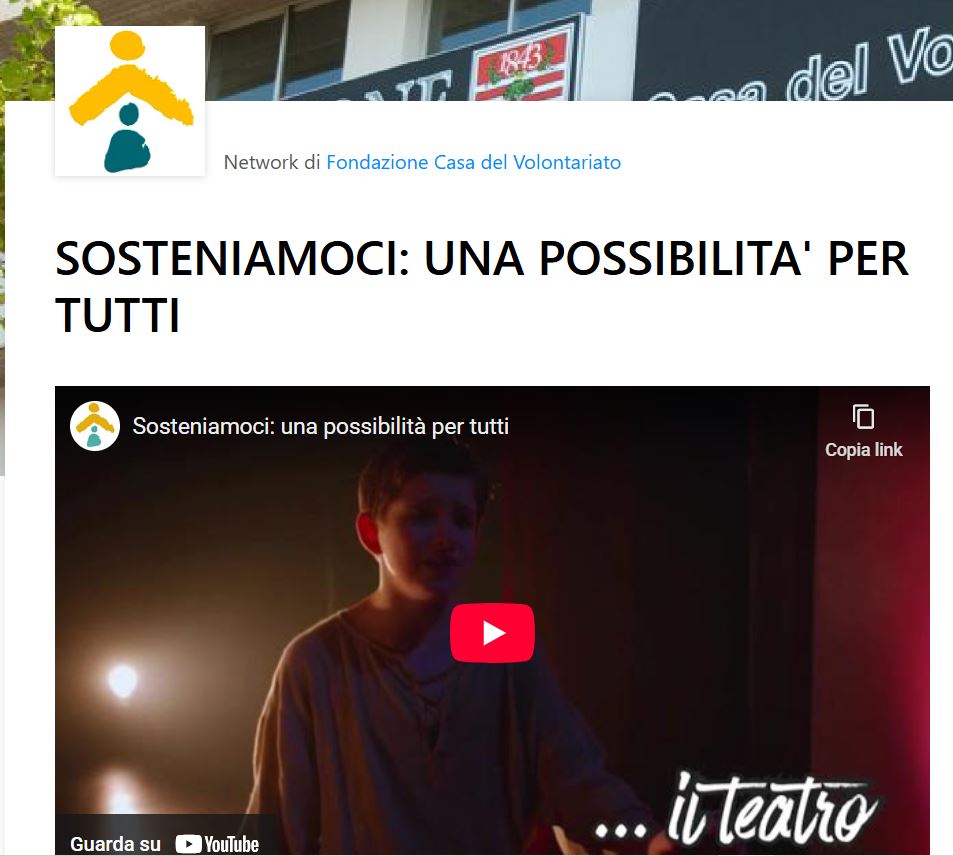 Grazie per il tuo sostegno