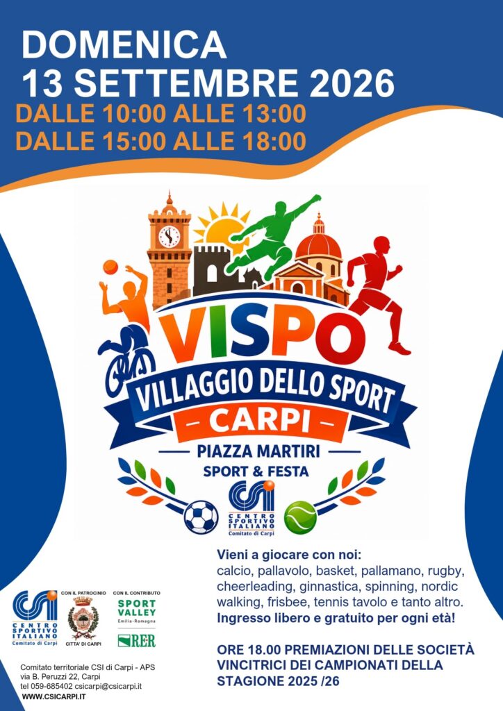 VISPO, domenica 13 settembre Piazza Martiri diventa il Villaggio dello Sport